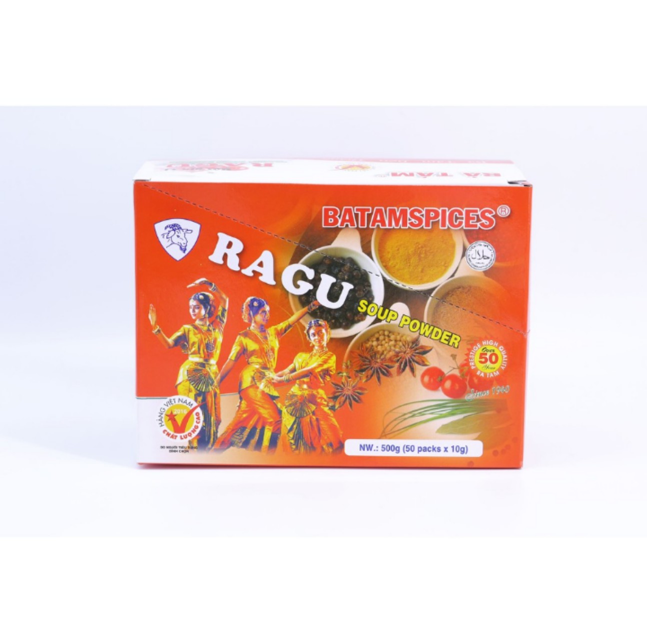 Bột Thơm Bột Gia Vị  Nấu RaGu Bà Tám ( Ông Tám Chà ) gói 10g hộp 50 gói